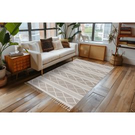 Tapis graphique moderne avec franges Nisha