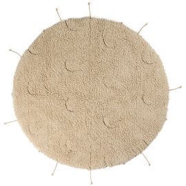 Tapis rond enfant lavable en machine avec franges Moon