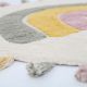 Tapis enfant coton avec franges lavable en machine Rainbow