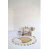 Tapis enfant coton avec franges lavable en machine Rainbow