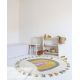 Tapis enfant coton avec franges lavable en machine Rainbow