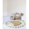 Tapis enfant coton avec franges lavable en machine Rainbow