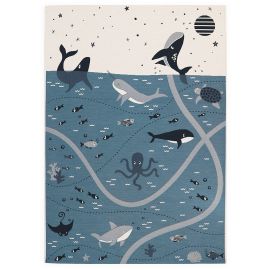 Tapis multicolore enfant rectangle Little Deep Blue