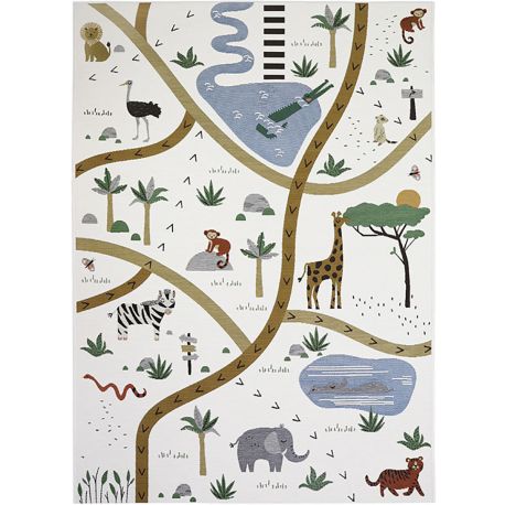 Tapis enfant multicolore rectangle Little Savannah