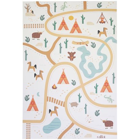 Tapis de jeu enfant recyclé rectangle Super Western