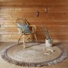 Tapis rond enfant avec franges jute Thar