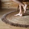 Tapis rond enfant avec franges jute Thar