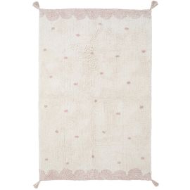 Tapis avec franges coton rectangle enfant Minna