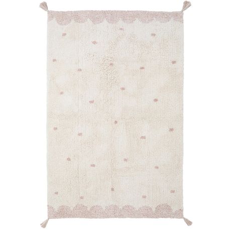 Tapis avec franges coton rectangle enfant Minna