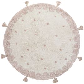 Tapis avec franges rond enfant coton Mallen