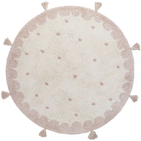 Tapis avec franges rond enfant coton Mallen