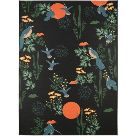 Tapis noir chambre d'enfant rectangle Bloom