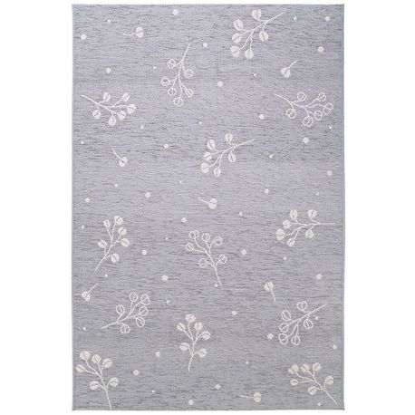 Tapis chambre d'enfant bleu gris Little Nature