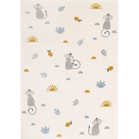 Tapis rectangle miel enfant Little Wild