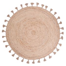 Tapis rond avec franges enfant jute Else