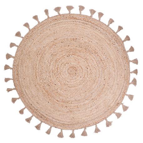 Tapis rond avec franges enfant jute Else