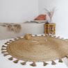 Tapis rond avec franges enfant jute Else