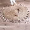 Tapis rond avec franges enfant jute Else