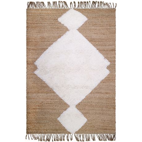 Tapis laine et jute enfant avec franges Elton