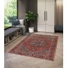 Tapis vintage rouge plat rayé Benuta