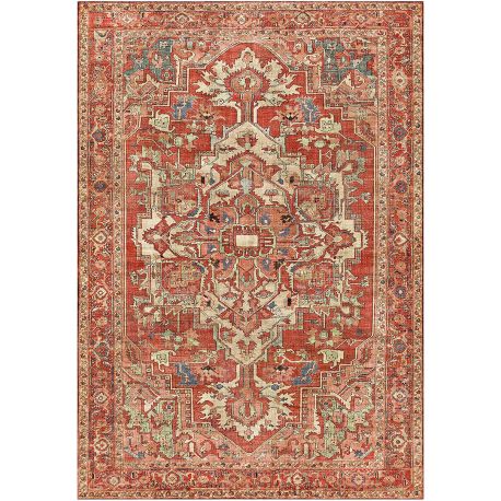 Tapis orange rayé vintage plat Alto