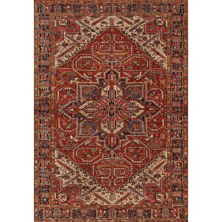 Tapis vintage plat rouge rayé Sintra