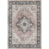 Tapis gris vintage plat rayé Nomeda