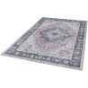 Tapis gris vintage plat rayé Nomeda