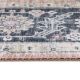 Tapis gris vintage plat rayé Nomeda