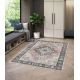 Tapis gris vintage plat rayé Nomeda