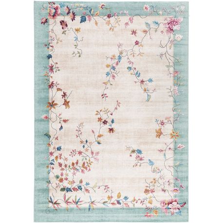 Tapis floral moderne plat rectangle Mareva