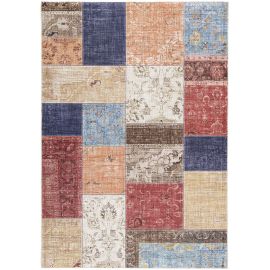 Tapis ethnique plat patchwork multicolore Fiona