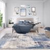 Tapis design plat abstrait bleu Gino