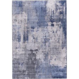 Tapis design plat abstrait bleu Gino