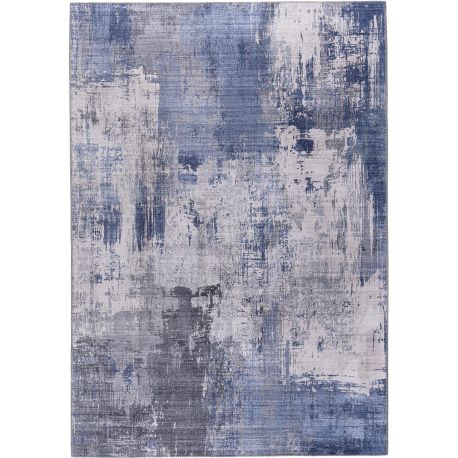 Tapis design plat abstrait bleu Gino