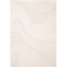 Tapis moderne crème courbe rectangle Kasai