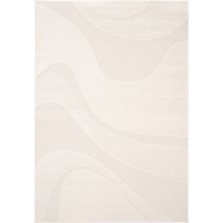 Tapis moderne crème courbe rectangle Kasai