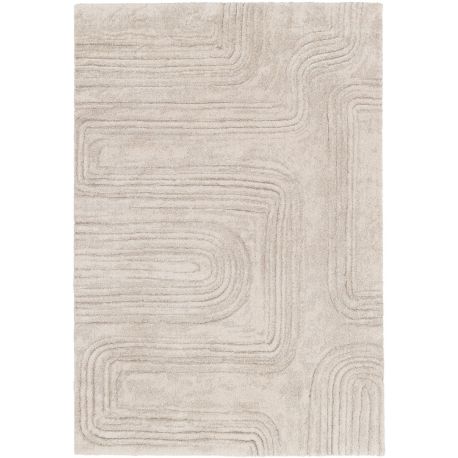 Tapis doux abstrait beige moderne Nazar