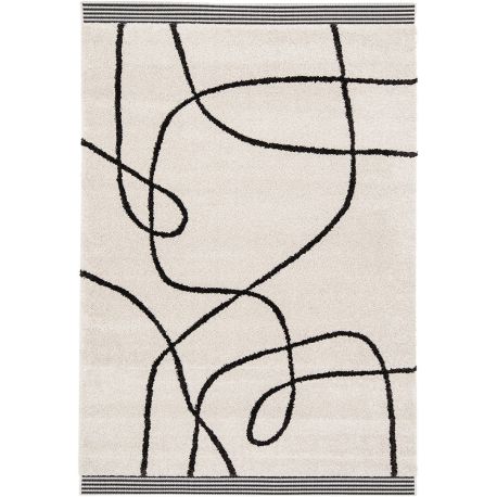 Tapis crème moderne abstrait rectangle Stigand