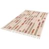 Tapis coton abstrait avec franges moderne Silas