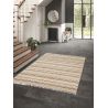 Tapis moderne écologique rayé avec franges Ingvar