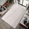 Tapis géométrique effet 3D moderne crème Delia