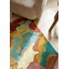 Tapis moderne viscose et laine floral tufté main Foresta