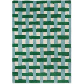 Tapis tufté main laine moderne rectangle Basketweave