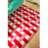 Tapis tufté main laine moderne rectangle Basketweave