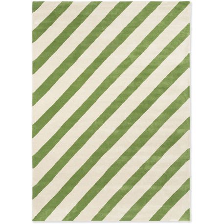 Tapis moderne laine tufté main rayé Paper Straw