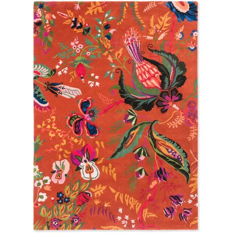 Tapis floral viscose et laine moderne Wonderland Floral