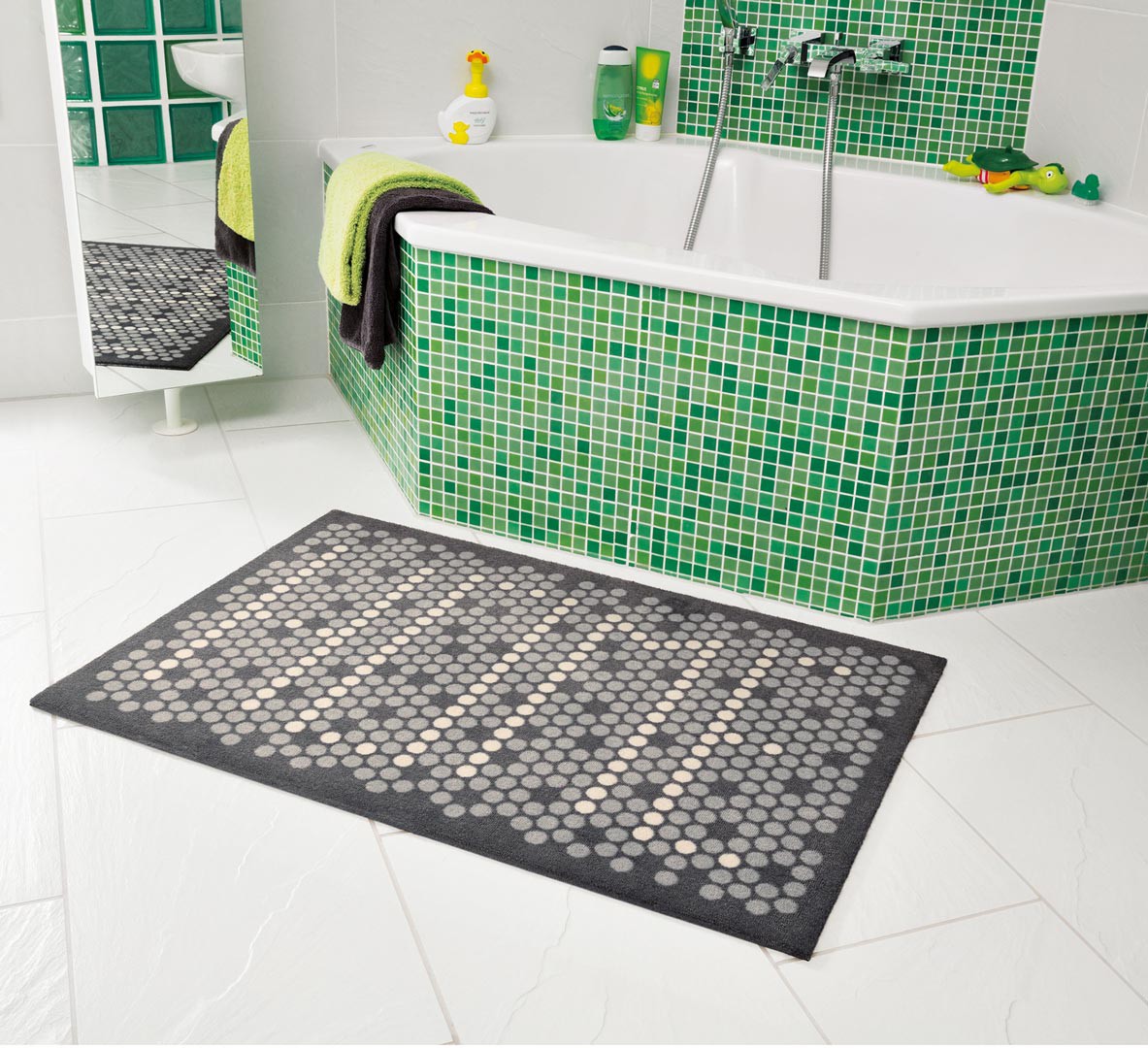 Tapis De Salle De Bain Moderne Gris Geek Arte Espina