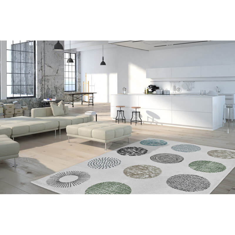 Tapis design blanc pour salon Dario