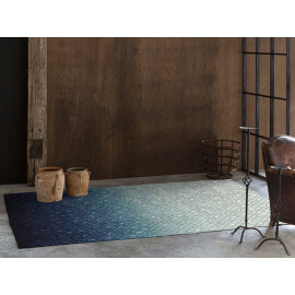 Tapis Berlin Vivabita plat bleu design en coton